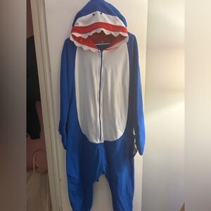 Blue and White Hooded Shark Onesie